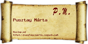Pusztay Márta névjegykártya