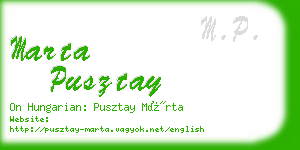 marta pusztay business card